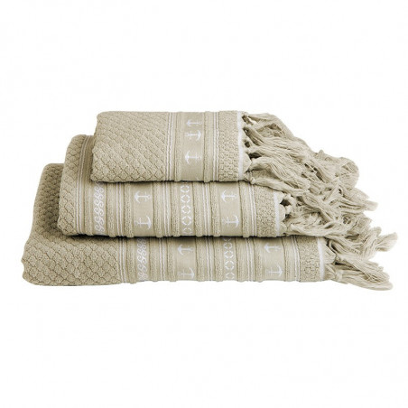 Handtuchset Santorini Anchors Beige Marine Business