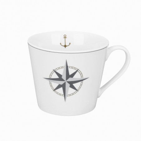 Krasilnikoff Maritimer Kaffeebecher Kompassrose