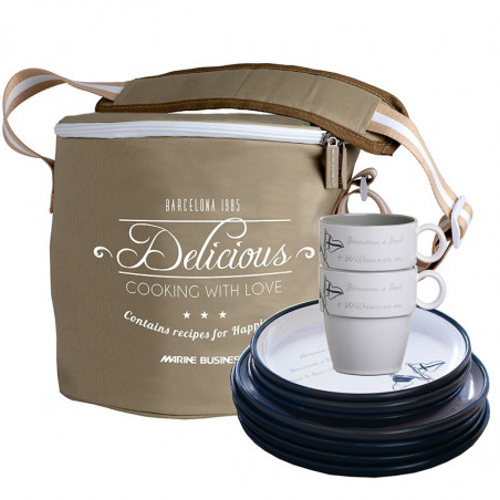 16-teiliges Geschirrset Welcome on Board Marine Business