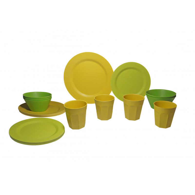 16-teiliges Geschirrset Bambus - GIMEX Bamboo GIMEX Bootsgeschirr