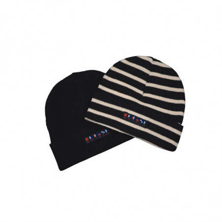 BATELA maritime Kinder Wollmütze creme/navy gestreift