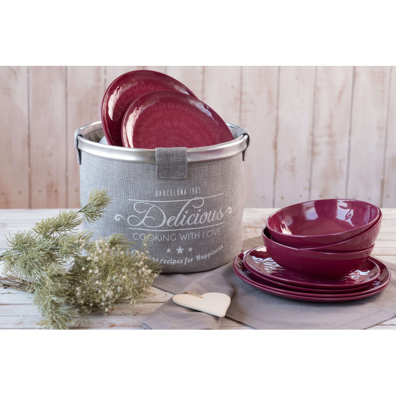 36-teiliges Geschirrset + Korb Rosette purple MARINE BUSINESS Bootsgeschirr 36-teiliges Geschirrset + Korb Rosette purple MARINE BUSINESS Bootsgeschirr